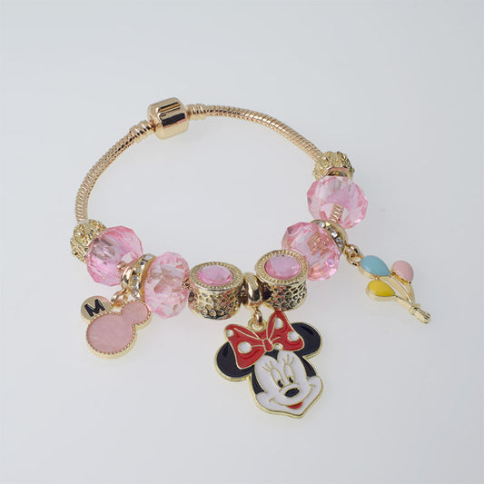Pulsera con Charms Rosa Minnie - Acero