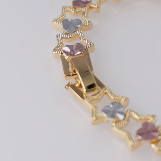 Pulsera Estrella Enamorada Tono Tres Oros