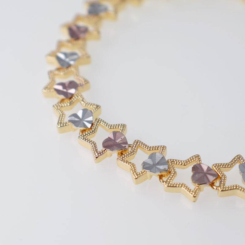 Pulsera Estrella Enamorada Tono Tres Oros