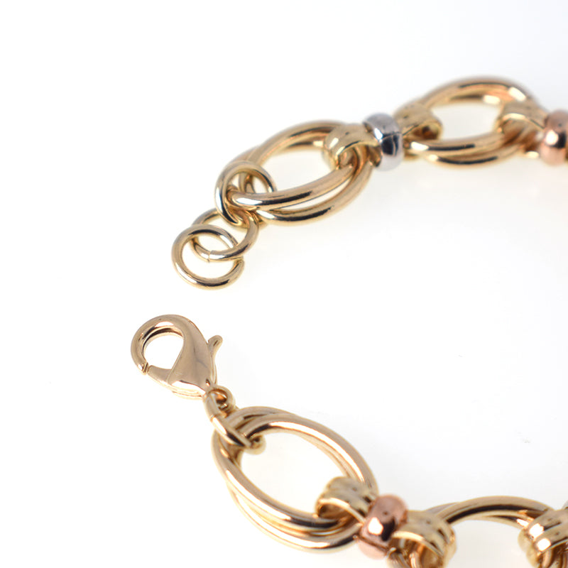 Pulsera Ovalos Entorchados Tono Tres Oros