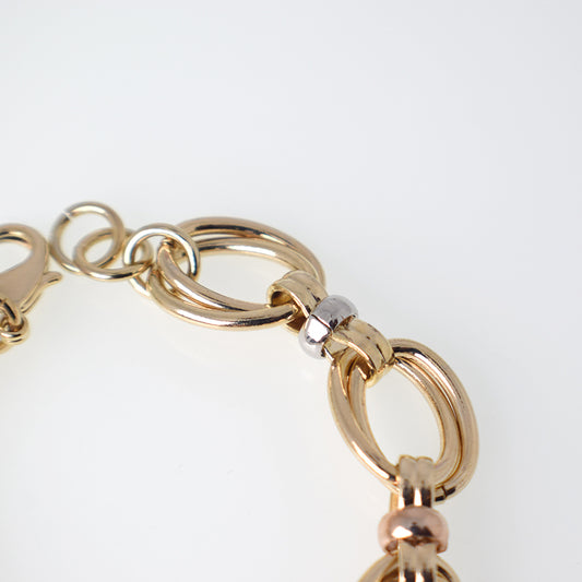 Pulsera Ovalos Entorchados Tono Tres Oros