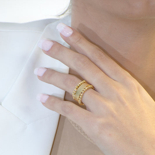 Anillo Rocio de Alegría Graduable- Baño Oro 18k