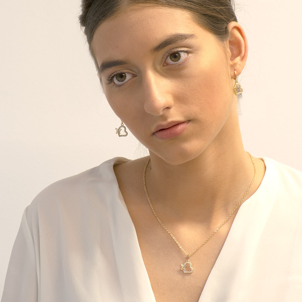 Conjunto Posa en mi Corazón - Baño Oro 18K