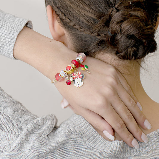 Pulsera Charms Roja Minnie - Acero