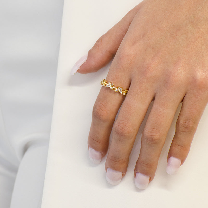 Anillo Vuelo de Mariposas Circones - Baño Oro 18K