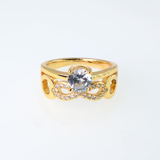 Anillo Madinah con Circones - Baño Oro 18K