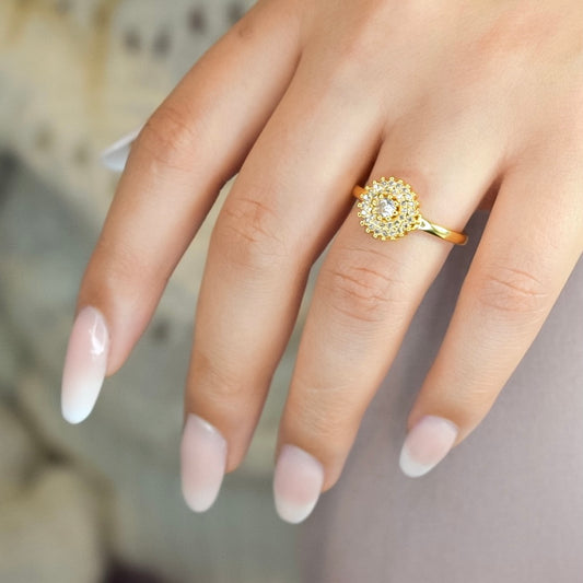 Anillo Cairo Resplandeciente - Baño Oro 18K