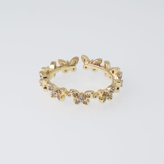 Anillo Vuelo de Mariposas Circones - Baño Oro 18K