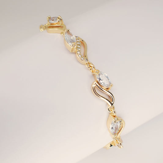 Pulsera Zircones Gotita Agua - Baño 18K