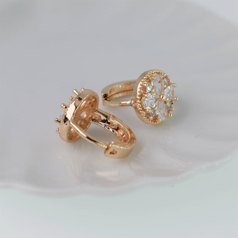 Aretes Mandala Circones Translucidos Dorado Sirene Rose
