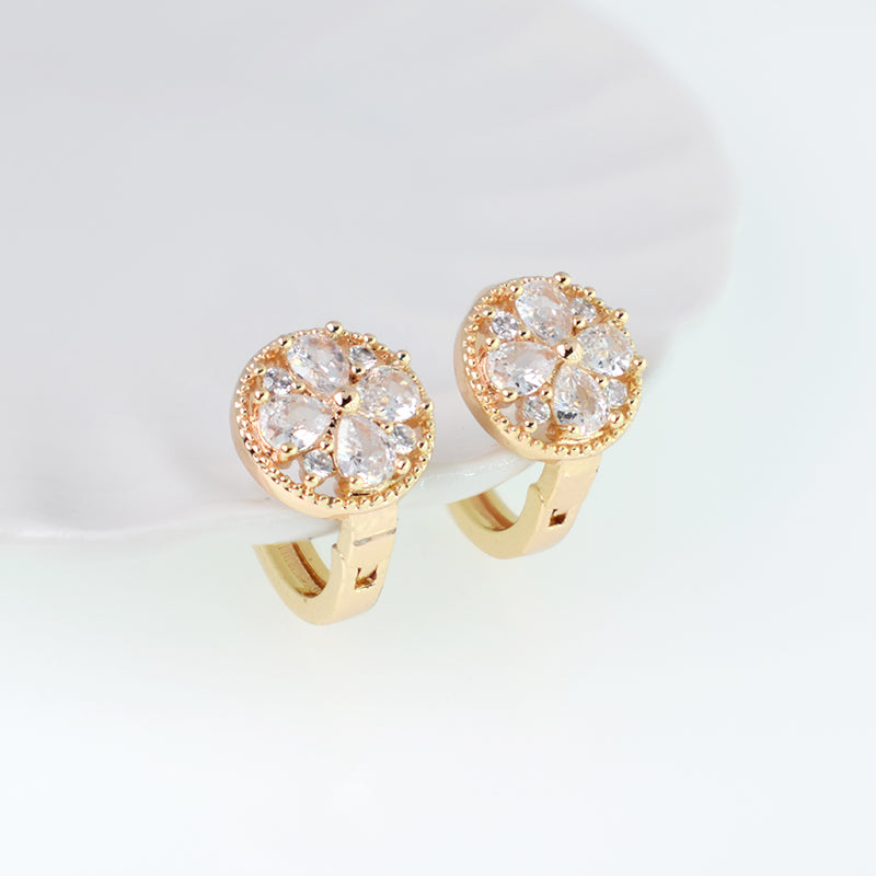 Aretes Mandala Circones Translucidos Dorado Sirene Rose