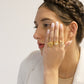 Anillo Orgánico Perlas y Zircones - Baño Oro 18K