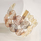 Brazalete Tejido Entrelazado Tres Oros Grosor 3,5cm - Baño 18K