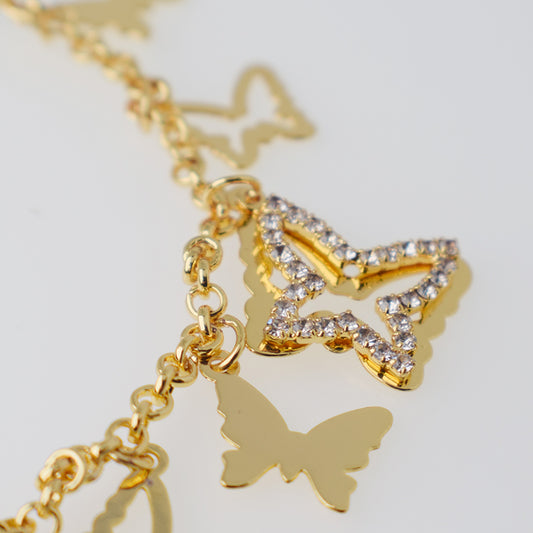 Pulsera Mariposa Vuela Alto Con Circones Dorado Sirene Rose