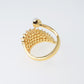 Anillo Orgánico Perlas y Zircones - Baño Oro 18K