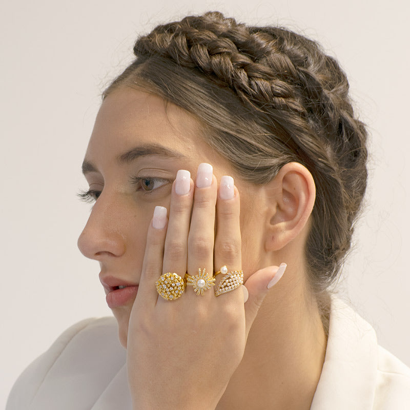 Anillo Estrella de David - Baño Oro 18K