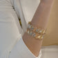 Brazalete Tejido Entrelazado Tres Oros Grosor 3,5cm - Baño 18K