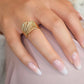 Anillo Tripoli con Circones Translucidos - Baño Oro 18K