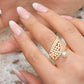 Anillo Orgánico Perlas y Zircones - Baño Oro 18K