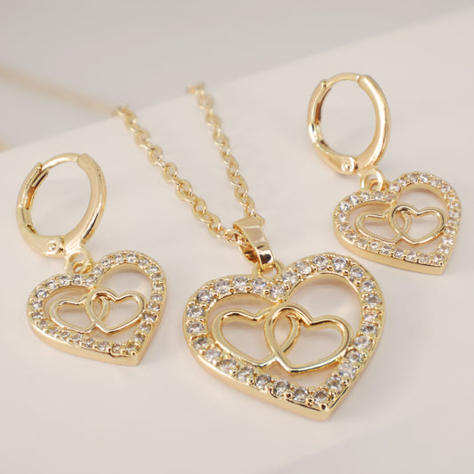 Conjunto Amor Eterno con Circones - Baño Oro 18K