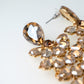 Aretes Largos Lluvia de Cristal Translucidos - Tono Dorado