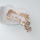 Pulsera Esclava Diseño Trebol De Corazones Dorado Sirene Rose