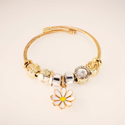 Pulsera con Charms Girasol - Acero
