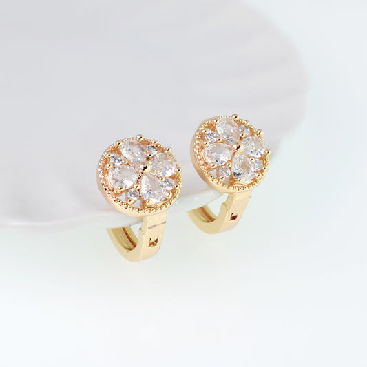 Aretes Mandala Circones Translucidos Dorado Sirene Rose